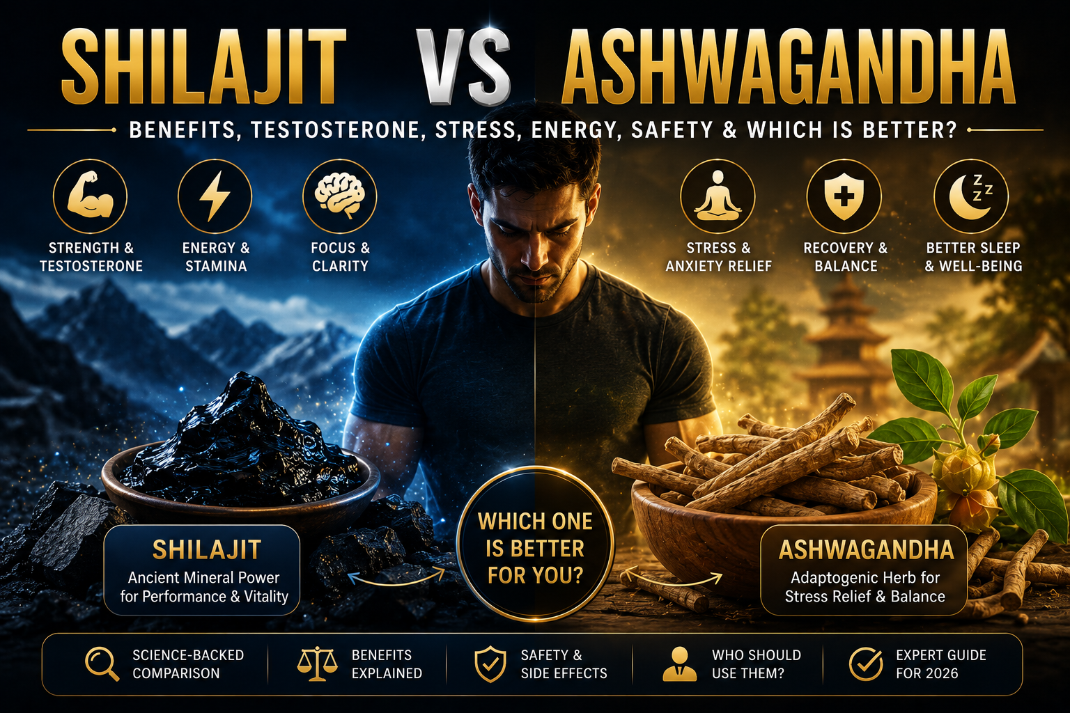 Shilajit vs Ashwagandha